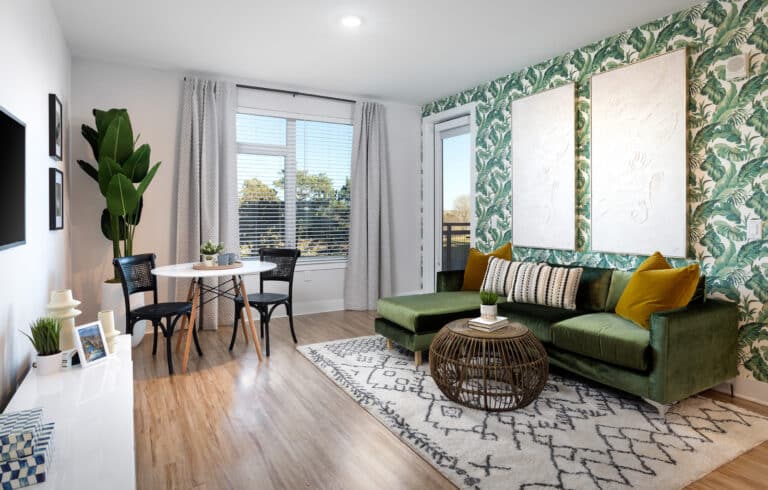Spacious living rooms at our new apartments in Littleton, CO.