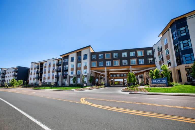 Olivine Littleton Apartments exterior building.